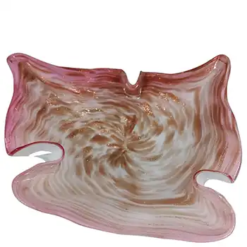 (image for) Vetro Artistico Veneziano Murano Pink Glass Aventurine Bowl