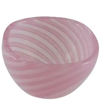 (image for) Venini Murano Pink & White Glass Zanfirico Bowl - Marked