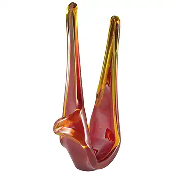 (image for) Viartec Murano Style Selenium Red & Orange Spanish Glass Sculpture
