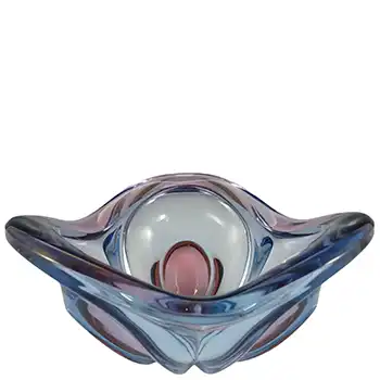 (image for) Waltherglas / Walther-Glas Vintage Blue & Purple Glass Bowl