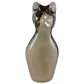 (image for) Wedgwood Brown & Cream Glass Cat RSW406 or SG440
