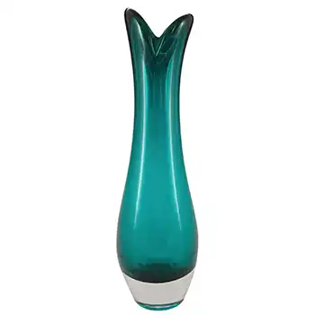 (image for) Whitefriars #9556 Green Cased Glass Beak Vase