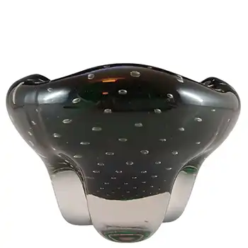 (image for) Whitefriars #9409 Cased Green Glass Molar/Lobed Bowl