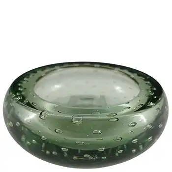 (image for) Whitefriars #9099 Sea Green Glass Controlled Bubble 4.25" Bowl
