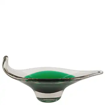 (image for) Whitefriars #9413 Green Cased Glass Bowl by Geoffrey Baxter