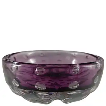 (image for) Stevens & Williams Vintage Purple Controlled Bubble Glass Bowl