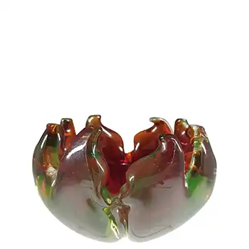 (image for) Arte Nuova Pustetto & Zanetti Murano Red & Uranium Sommerso Glass Bowl