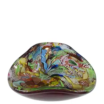 (image for) AVEM Murano Zanfirico Bizantino / Tutti Frutti Red Glass Bowl