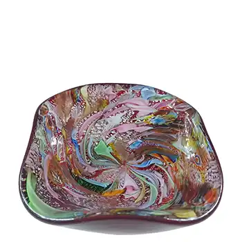 (image for) AVEM Murano Zanfirico Bizantino / Tutti Frutti Vintage Glass Bowl