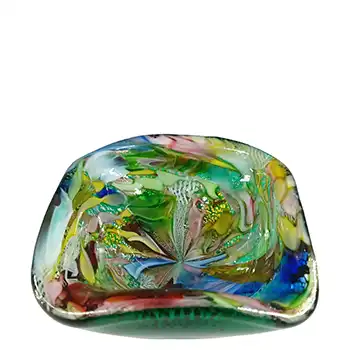 (image for) AVEM Murano Zanfirico Bizantino / Tutti Frutti Green Glass Bowl