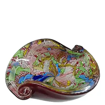 (image for) AVEM Murano Zanfirico Bizantino / Tutti Frutti Red Glass Bowl
