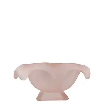 (image for) Bagley #3061 Art Deco Frosted Pink Glass 'Equinox' Posy Bowl