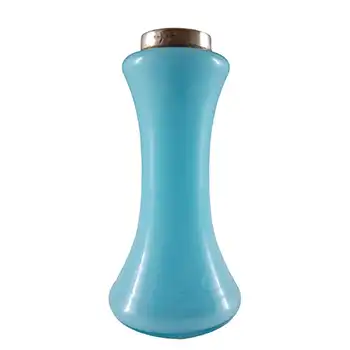(image for) Czech / Bohemian Blue Tango Glass Vase w Silver Plated Rim