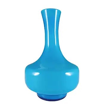 (image for) Alsterfors 1970's Scandinavian Blue Cased Glass 11.5" Vase