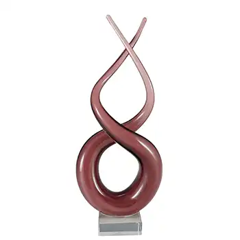 (image for) Murano Style Chinese Purple & Clear Glass Abstract Sculpture