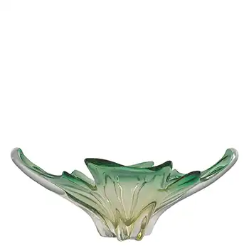 (image for) Cristallo Venezia CCC Murano Green & Amber Sommerso Glass Bowl