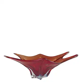 (image for) LARGE Cristallo Venezia Murano Red & Blue Sommerso Glass Bowl