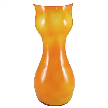 (image for) Elme 1970's Scandinavian Orange Cased Glass Peacock Vase