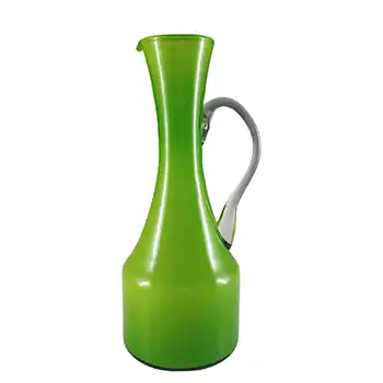 (image for) Empoli Vintage Retro Green Cased Glass Vase / Jug
