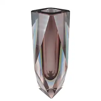 (image for) Murano Faceted Purple, Amber & Blue Sommerso Glass Block Vase