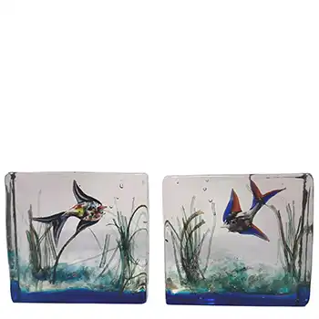 (image for) Ferro Italarts Murano Glass Fish Aquarium Blocks - Labelled