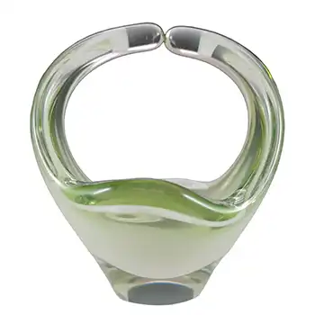 (image for) SIGNED Flygsfors Coquille Yellow Glass Bowl by Paul Kedelv
