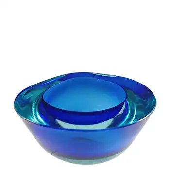 (image for) Murano Blue & Turquoise Sommerso Glass Vintage Geode Bowl