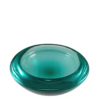 (image for) Archimede Seguso Large Murano Turquoise Blue Glass Geode Bowl