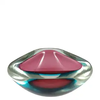(image for) Murano Pink & Blue Sommerso Glass Vintage Geode Bowl