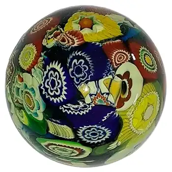 (image for) Galliano Ferro Murano MillefioriGlass Paperweight - Labelled