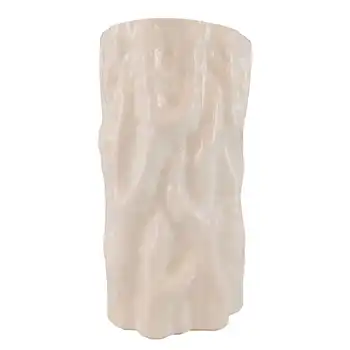 (image for) Ingrid / Ingridglas Vintage White Glass Bark Textured Vase