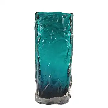 (image for) Tajima Japanese Textured Bark Blue & Black Cased Glass Vase