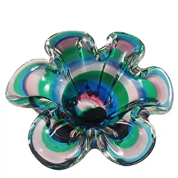 (image for) Iwatsu Japanese Multicoloured Cased Glass Vintage Bowl