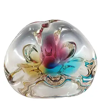 (image for) Sanyu Japanese Amber, Pink & Blue Glass "Fantasy" Bowl