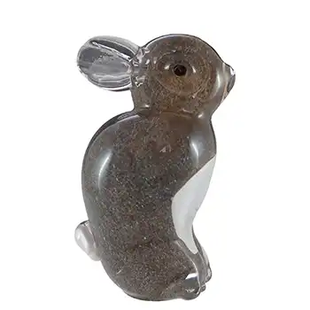 (image for) MARKED Langham British Vintage Grey & White Glass Rabbit