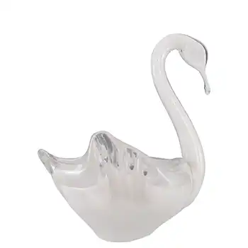 (image for) MARKED Langham Vintage British White Glass Swan Bowl