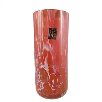 (image for) MARKED Langham Pink & White British Vintage Glass Vase