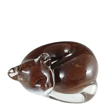 (image for) MARKED Langham Brown & White Glass Cat Sculpture