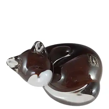 (image for) MARKED Langham Brown & White Glass Cat Sculpture