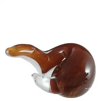 (image for) MARKED Langham Brown & White Glass Stoat Sculpture