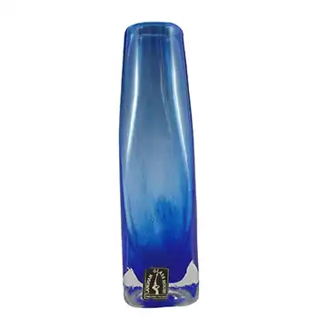 (image for) LABELLED Langham Blue British Vintage Cased Glass Vase