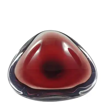 (image for) SIGNED Orrefors Sven Palmqvist Brown Glass Triangular Bowl - PU 3092/13