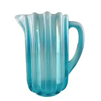 (image for) Davidson 1900's Blue Pearline Glass 'Brideshead' Water Jug