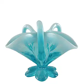 (image for) Davidson Victorian Blue Pearline Glass 'Lady Caroline' Bowl
