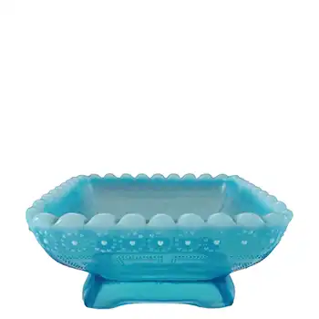 (image for) Davidson Victorian Blue Pearline Glass 'Daisy Suite 1886' Bowl