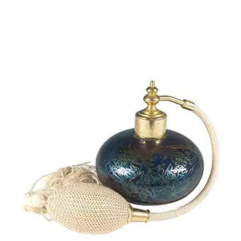 (image for) Royal Brierley Iridescent Blue Glass 'Studio' Perfume Bottle
