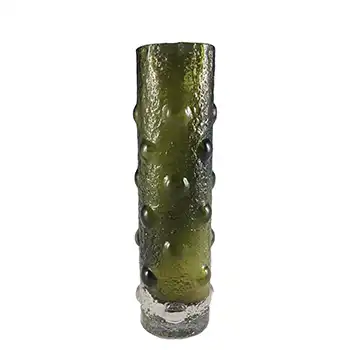 (image for) Riihimaki #1462 Riihimaen Tamara Aladin Green Textured Glass Vase