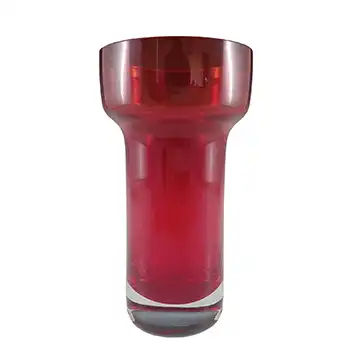 (image for) Riihimaki #1576 Riihimaen Lasi Oy Red Glass Vase