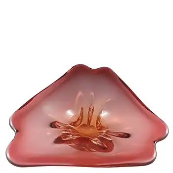(image for) LARGE Murano Pink & Amber Sommerso Glass Vintage Bowl