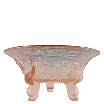 (image for) Sowerby #1544 Art Deco 1930's Pink Glass 'Dolphin' Bowl